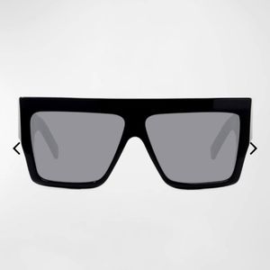 Celine Black Oversized Shield Sunglasses with Gray Lenses
